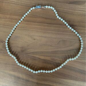 24” Elegant Costume Pearl Necklace. Individually Knotted. Ornate Clasp. White.